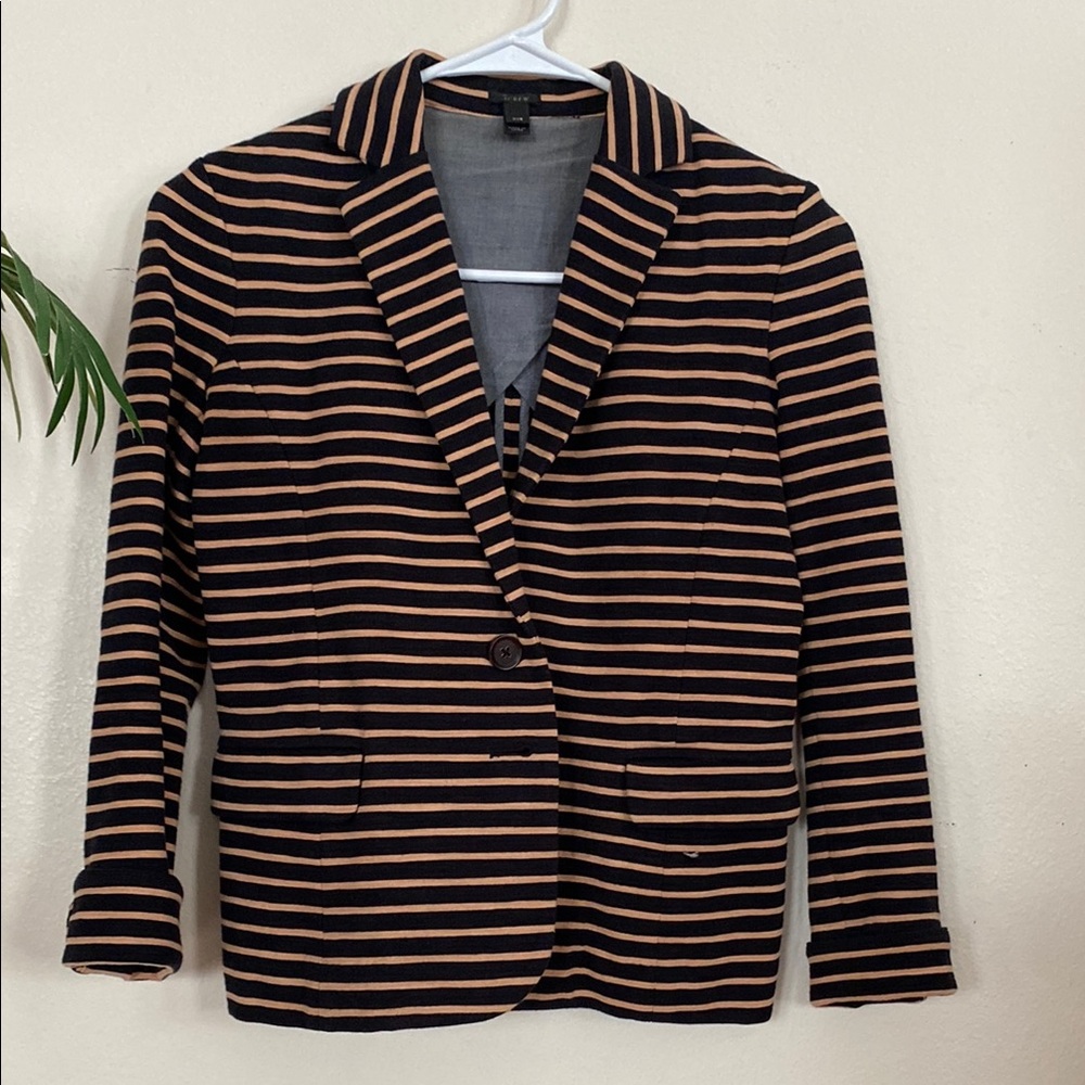 Striped Black and Tan Women's Blazer